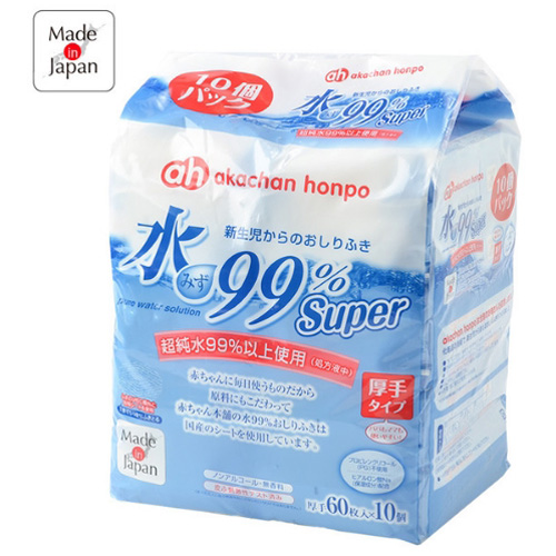 阿卡佳湿巾99%超纯水婴儿厚手柔湿巾60片×10包