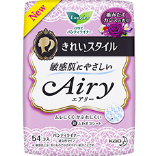 花王Airy最新版护垫透气敏感肌用54片14cm花香型