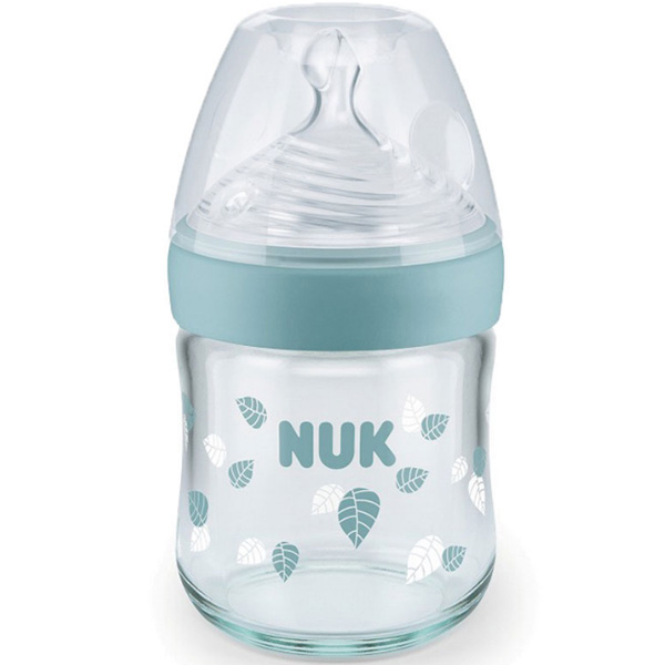 NUK自然母感宽口玻璃奶瓶120ml绿色