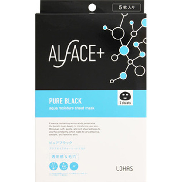 ALFACE+ 竹炭黑色面膜深层清洁保湿 5片