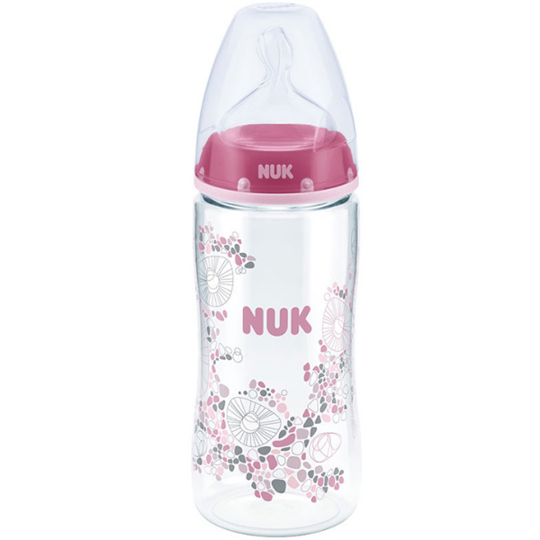 NUK宽口径PA奶瓶300ml粉红色