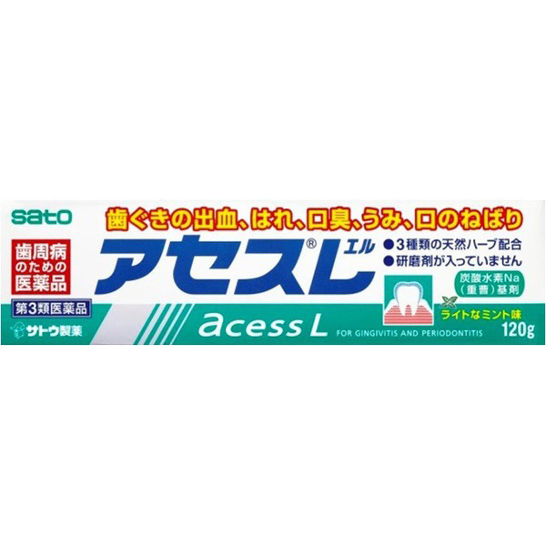 佐藤制药acess L 牙龈炎牙槽脓漏药用牙膏120g