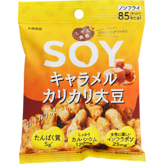 【日本直郵】大塚食品 天然口感SOY大豆零食 非油炸營養機能餅乾 黑糖口味 21g