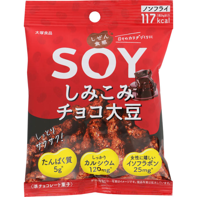 【日本直邮】大塚食品 天然口感SOY大豆零食 非油炸营养机能饼干巧克力味 24g
